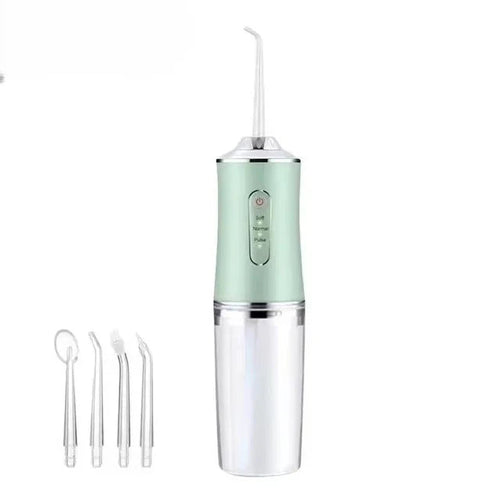 AfterGlow water flosser bundled with a 4-pack of replacement nozzles